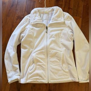 Koppen white Fleece style zip Jacket size small